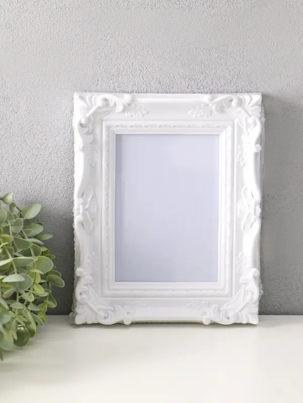 Фоторамка пластик 13х18 см "Узорная" белая 23,5х19 см