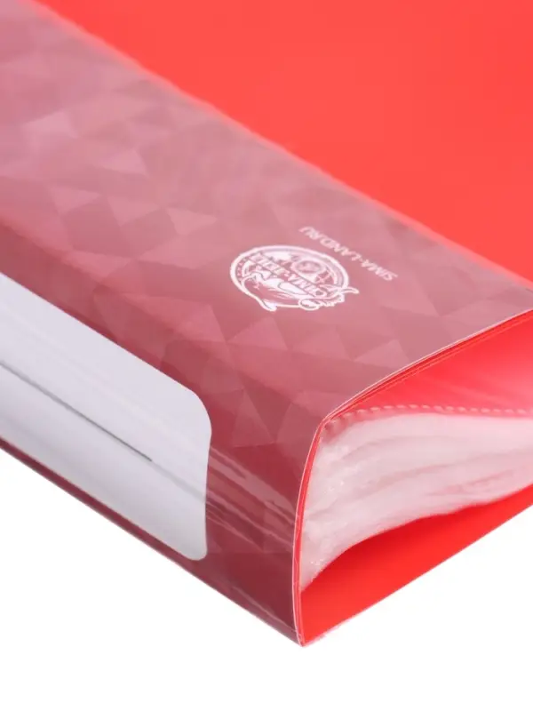 Папка с 100 вкладышами А4, 700 мкм, Calligrata, карман на корешке, красная