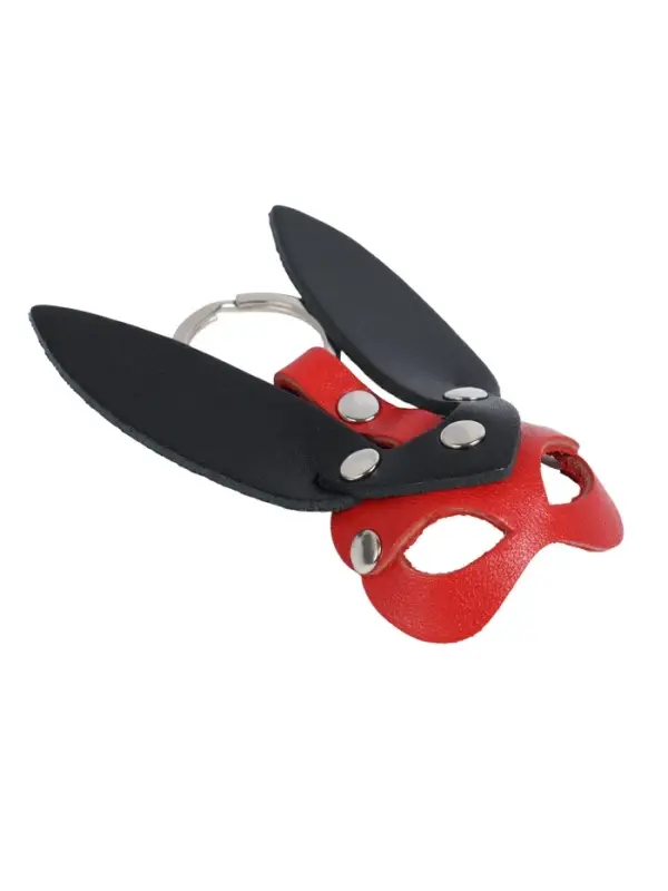 Брелок кожаный для автомобильного ключа, маска - заяц, натуральная кожа 9710409