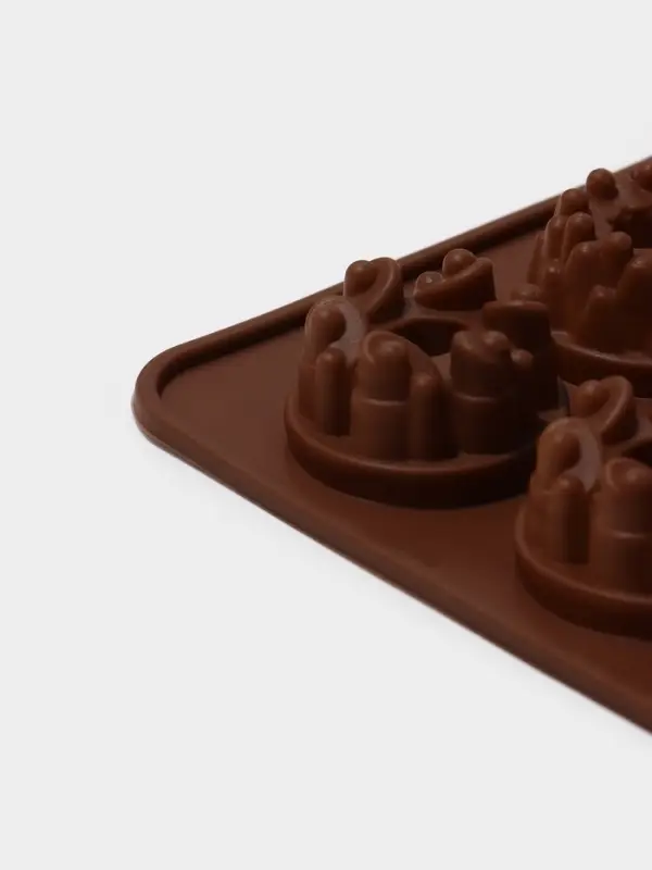 Форма для конфет и шоколада &laquo;Дольче&raquo;, силикон, 20&times;11&times;1.8 см, 15 ячеек, коричневая