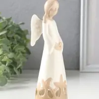 Сувенир керамика "Девушка-ангел с резным платье" 5,5х5,2х16,4 см
