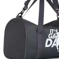 Сумка спортивная на молнии TEXTURA, с подкладкой, длинный ремень, с принтом, маленький размер, серая