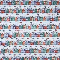 Упаковочная бумага на новый год крафтовая «Новогодние дома», 70 х 100 см