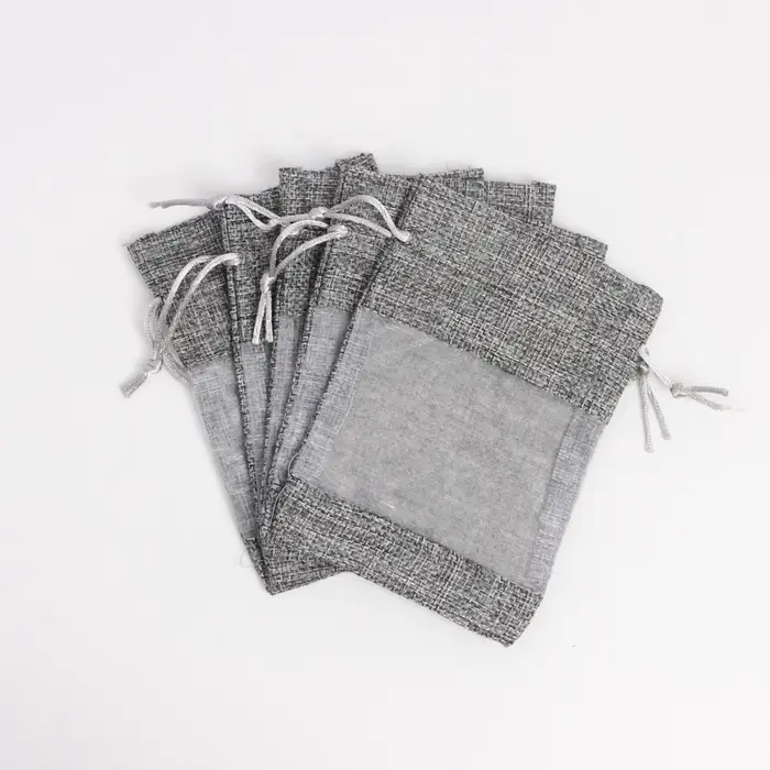 Льняной мешочек для хранения украшений, подарков, трав, 10&times;14 см, набор из 5 штук