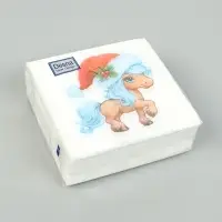 Салфетки бумажные однослойные «Символ года», 24х24, 40 шт