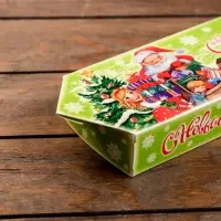 Подарочная коробка «Конфета Дед Мороз и дети» новогодняя упаковка, 10×20×4.3 см