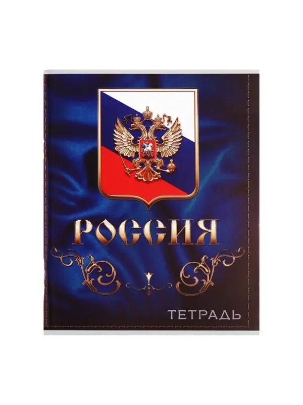 Комплект тетрадей из 4 штук, 96 листов в клетку Calligrata &laquo;Россия&raquo;, обложка мелованный картон, блок №2, белизна 75% (серые листы)