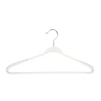Вешалка для одежды тм VETTA, 43х21,5х3 см, пластик с покрытием софт тач, широкие плечи, цвет белый