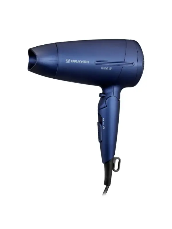 Фен BRAYER 3020BR-BL, 1600 Вт, 2 скорости, складная ручка, шнур 1.8 м