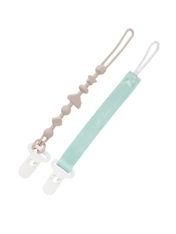 Держатель для соски - пустышки, 2 шт., текстиль и силикон, Mum&Baby