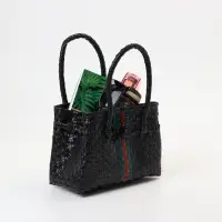 Сумка плетёная пластиковая, 23&times;11&times;30 см, чёрная