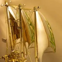 Корабль сувенирный 21х6,5х30 см, латунь
