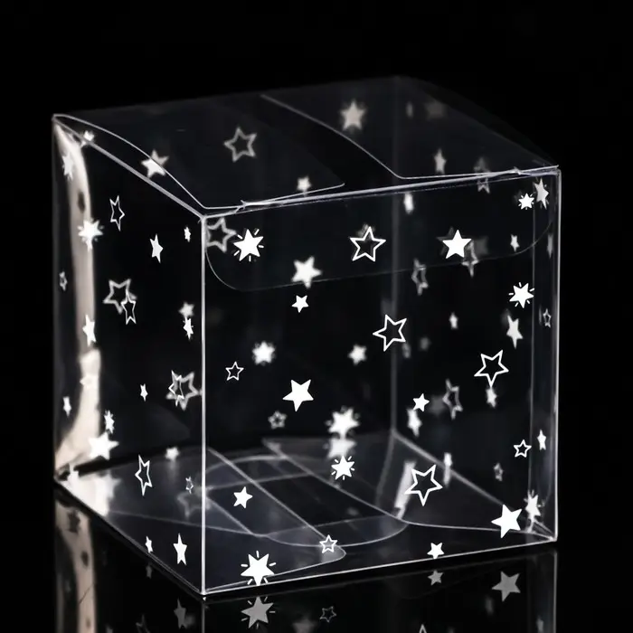 Складная прозрачная коробка из PVC, для упаковки подарков, «Звездопад», 7×7×7 см Складная прозрачная коробка из PVC, для упаковки подарков, «Звездопад», 7×7×7 см