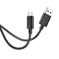 Кабель Hoco X88, Micro USB - USB, 2.4 А, 1 м, ПВХ, чёрный