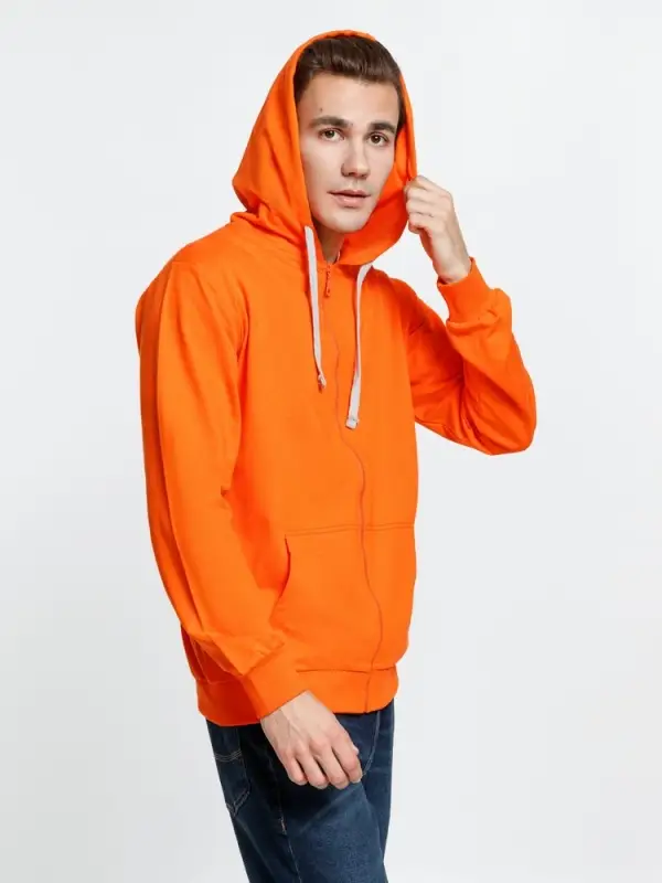 Толстовка на молнии с капюшоном Siverga, оранжевая, размер XS