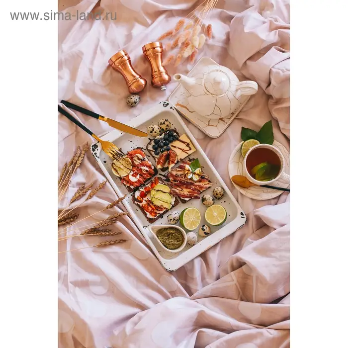 Столовые приборы Magistro &laquo;Версаль&raquo;, 4 предмета, нержавеющая сталь, золотистые, чёрные