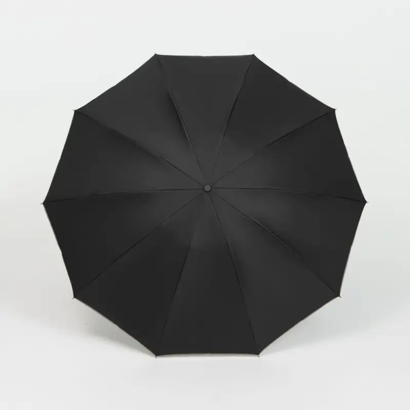 Зонт обратного сложения с ручкой-карабином Foldberry, черный