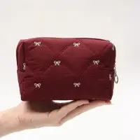 Косметичка кирпичик бантики, 19*8*10, коричневый