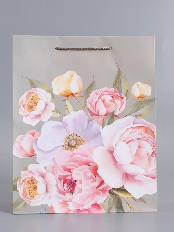 Пакет подарочный ламинированный "Нежность в цветах" 26 х 12 х 32 см