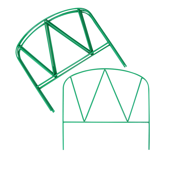 Ограждение декоративное, 65 × 325 см, 5 секций, металл, зелёное, «Арена», Greengo Ограждение декоративное, 65 × 325 см, 5 секций, металл, зелёное, «Арена», Greengo