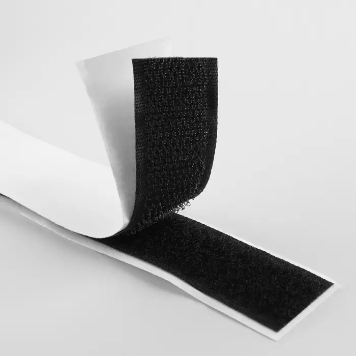 Липучка на клеевой основе, 20 мм, 100&plusmn;5 см, чёрная