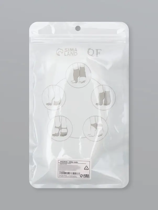 Носочки для педикюра, силиконовые, с перфорацией, универсальный размер, 20&times;10 см, белые