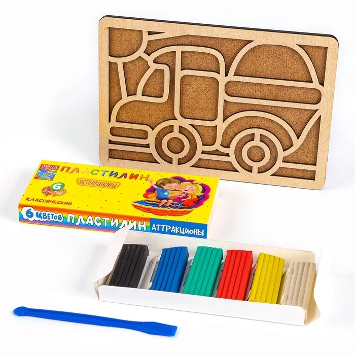 Картина пластилином &laquo;Машина&raquo;, 21&times;15 см, набор для творчества