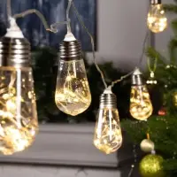 Гирлянда &laquo;Нить&raquo; 3 м с насадками &laquo;Лампа&raquo;, IP20, прозрачная нить, 80 LED, свечение тёплое белое, 8 режимов, 220 В