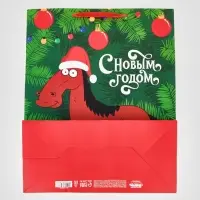 Пакет подарочный «С Новым годом», Синий трактор,  XL 40 × 49 × 19 см