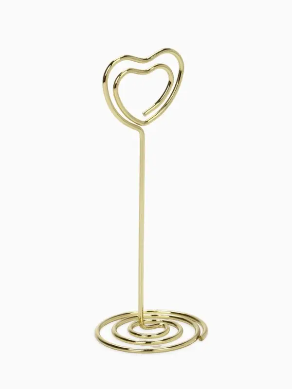 Подставка под ценник, фото &laquo;Сердце&raquo;, с зажимом, 3.3&times;3.3&times;8.3 см, цвет золото