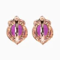 Серьги со стразами &laquo;Эдель&raquo;, овальчик, фиолетовые в золоте