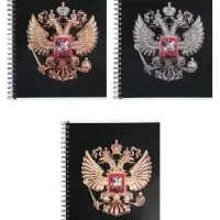 Тетрадь 96 листов в клетку, на гребне &laquo;Символика. Герб&raquo;, МИКС