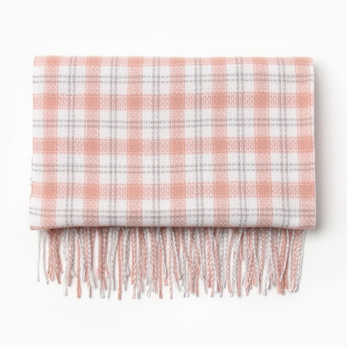 Шарф зимний с кистями MINAKU 65*180 + 8 см клетка