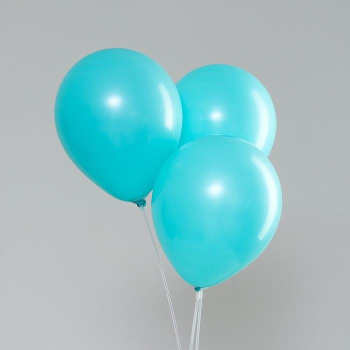 Шары воздушные латексные 12", стандарт, набор 12 шт., цвет бирюзовый