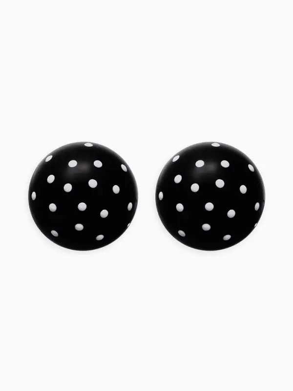 Серьги &laquo;Бусина. Шар в точку&raquo;, d=2 см, чёрные, белые