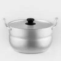 Кастрюля, 4.5 л, d=22 см, с крышкой, штампованный алюминий, серебристая