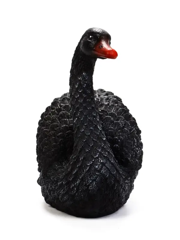 Садовая фигура из полистоуна &laquo;Чёрный лебедь&raquo;, 32&times;22&times;35 см