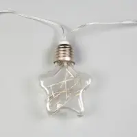 Гирлянда &laquo;Нить&raquo; 3 м с насадками &laquo;Лампочки звёздочки&raquo;, IP20, прозрачная нить, 80 LED, свечение мульти, 8 режимов, 220 В