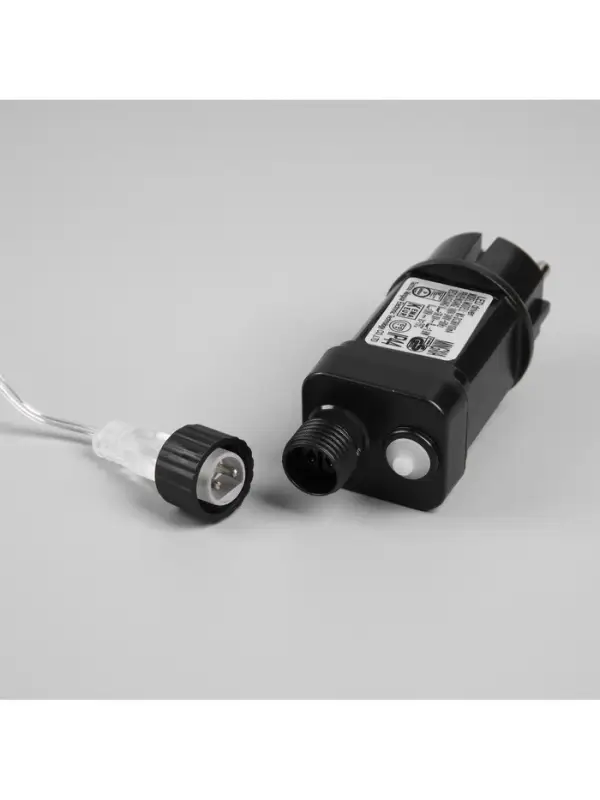 Гирлянда &laquo;Мишура&raquo; 50 м, роса, IP44, серебристая нить, 1500 LED, 8 режимов, свечение мульти, 36 В