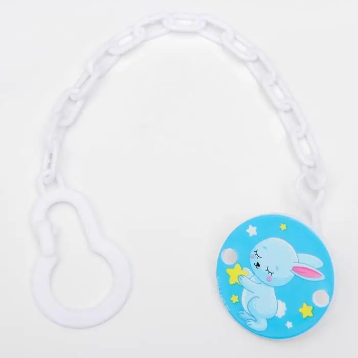 Держатель для соски - пустышки «Мамы и малыши: зайчик», на цепочке