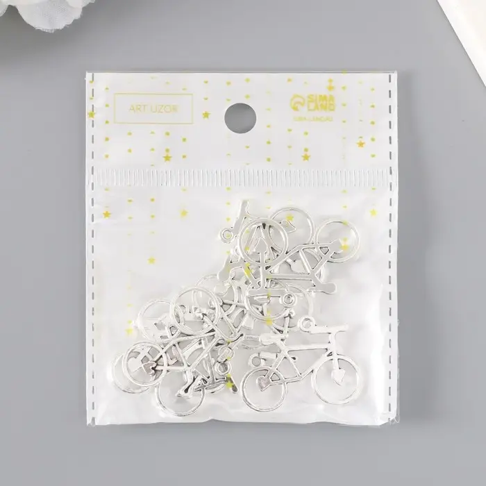 Декор металл для творчества Декор металл для творчества "Велосипед с сердцами" (А15503) 2,4х3,1 см