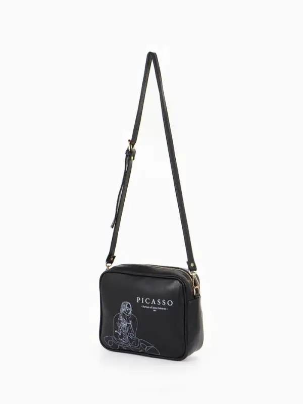 Сумка женская на молнии TEXTURA, 22&times;8&times;17 см, чёрная