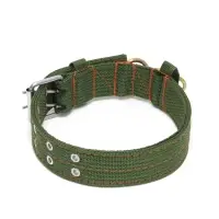 Ошейник, 65&times;4 см, ОШ 54-60 см, четырёхслойный с вертлюгом, полиэстер, зелёный