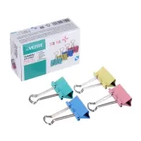 Зажимы для бумаг 32 мм, 12 штук, deVENTE, металлические, МИКС х 4 цвета, картонная коробка Зажимы для бумаг 32 мм, 12 штук, deVENTE, металлические, МИКС х 4 цвета, картонная коробка