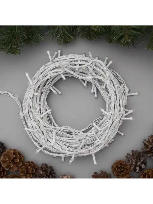 Гирлянда &laquo;Нить&raquo; 20 м, IP20, белая нить, 200 LED, свечение мульти, 8 режимов, 220 В