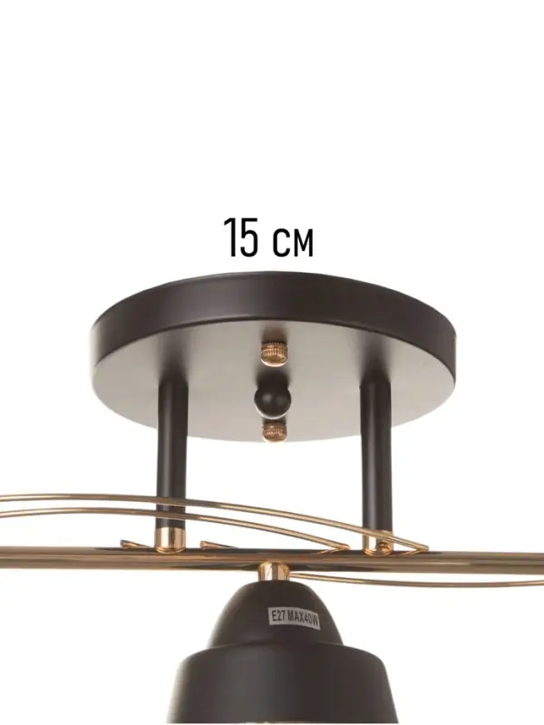 Люстра потолочная BayerLux &laquo;Кансе&raquo;, 3хЕ27, 40 Вт, черно-золотой, 50&times;15&times;23 см