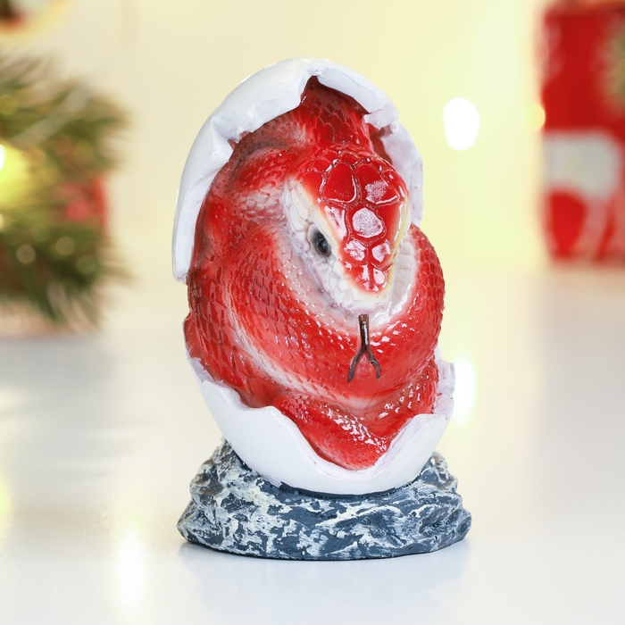 Новый год. Символ 2025. Фигура Новый год. Символ 2025. Фигура "Змея в яйце" красный, 4х4х7см