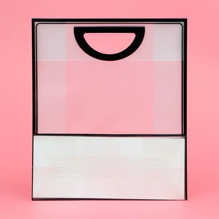 Пакет сумочка ПП с вырубной ручкой, прозрачный 33×28×12 см, черный Пакет сумочка ПП с вырубной ручкой, прозрачный 33×28×12 см, черный