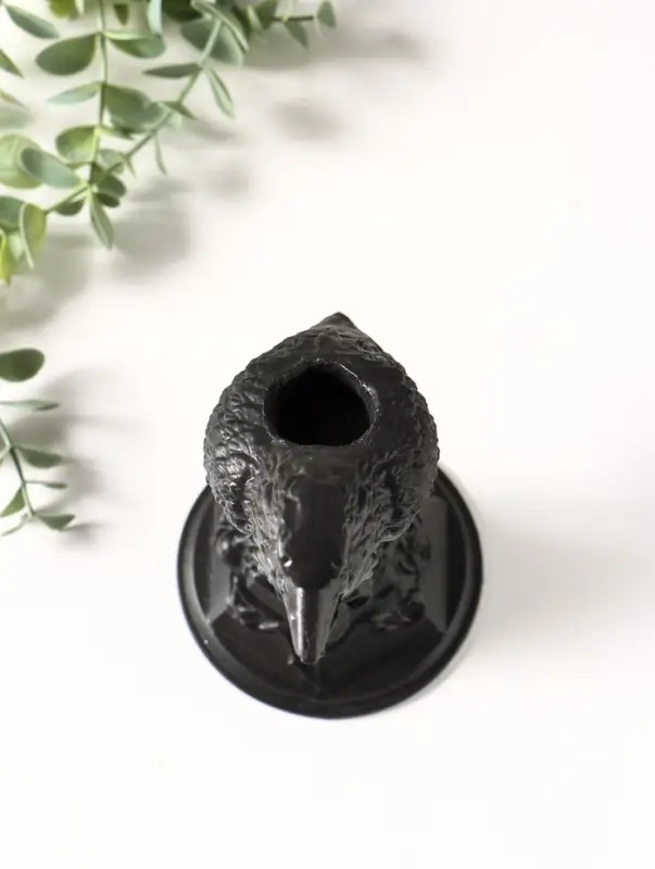 Подсвечник на 1 свечу &laquo;Ворон&raquo;, гипс, 16&times;9 см, чёрный