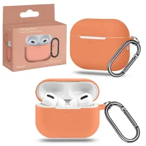 Чехол для AirPods Pro 2 с карабином №4 Papaya